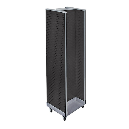 Azar Displays H-Unit Pegboard Floor Display on Wheeled Base. Panel Size: 16''W x 60''H 700431-BLK